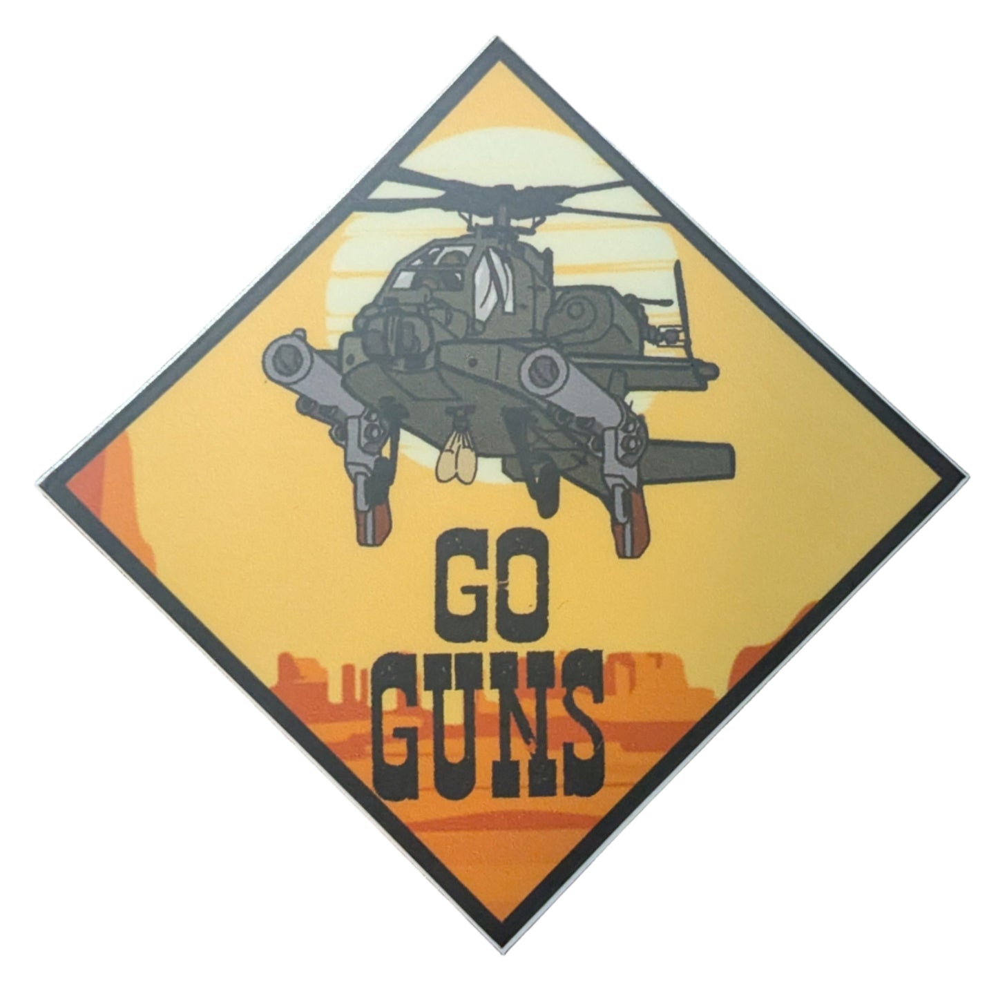 Go Guns Apache Sticker