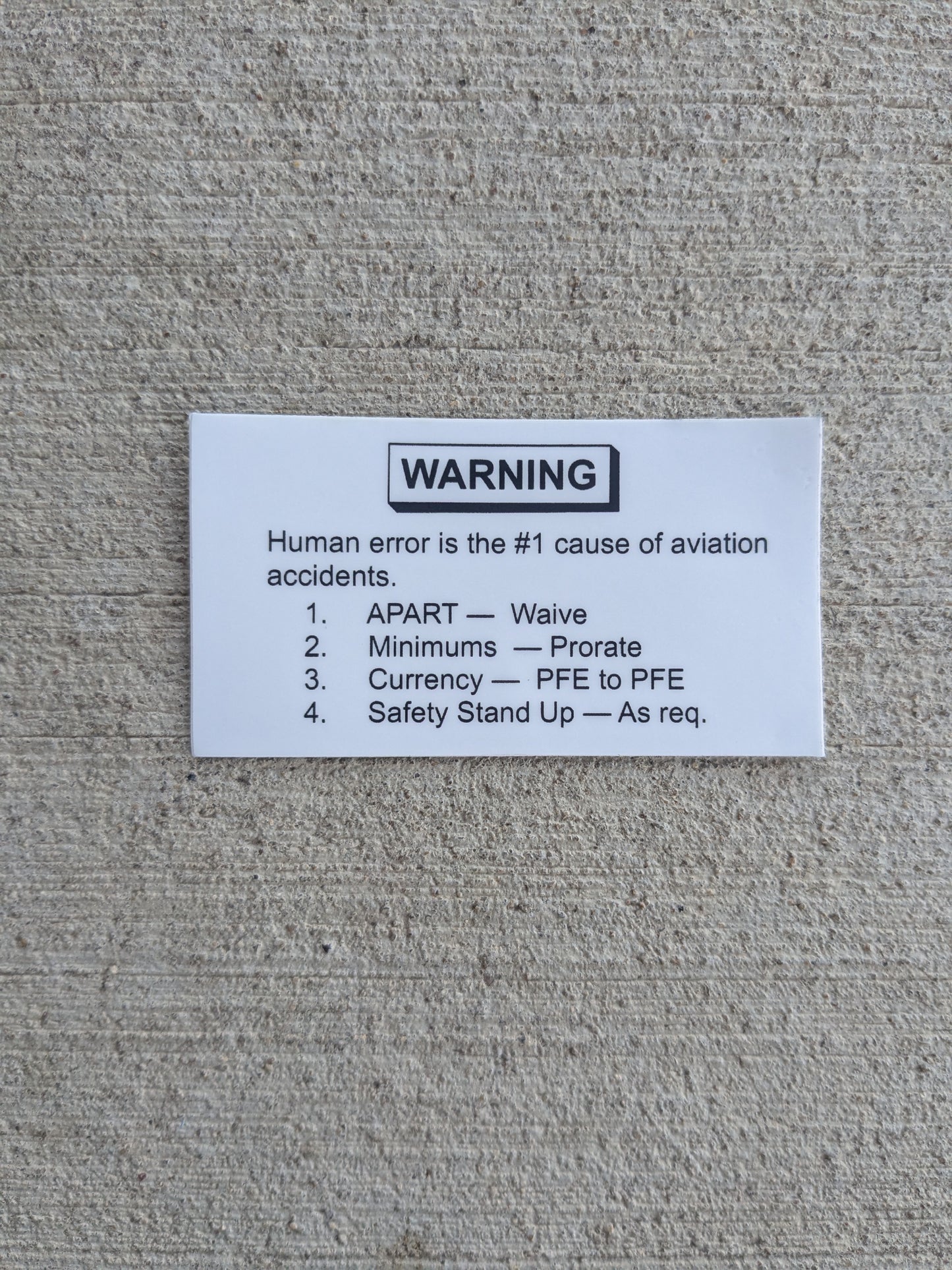 Human Error checklist