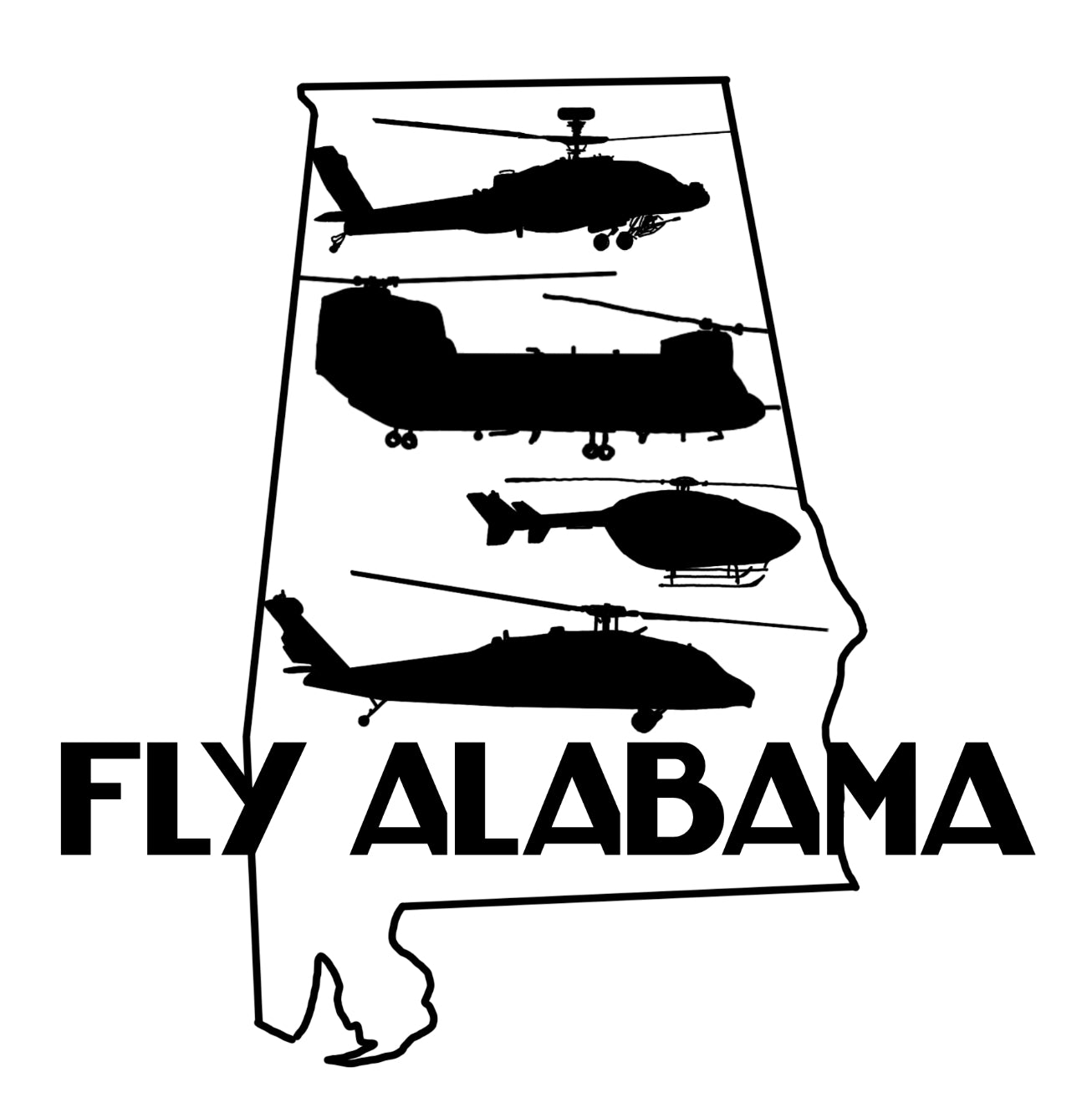 Fly Alabama clear sticker